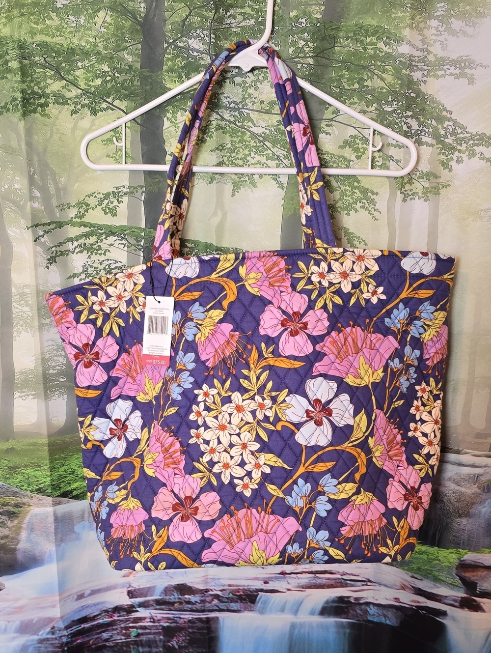 Vera Bradley Quilted Floral Tote Bag - Purple, Pink, Green